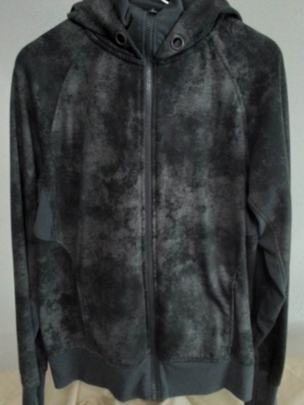Danskin Gray Black Zip-Up Hooded Sweatshirt